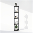 Pemberly Row 5-Tier Corner Display Rack Shelving Unit in Plain Black