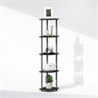 Pemberly Row 5-Tier Corner Display Rack Shelving Unit in Plain Black
