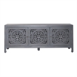 Pemberly Row Multi 65 Inch 3 Door Accent TV Stand with Carved Doors