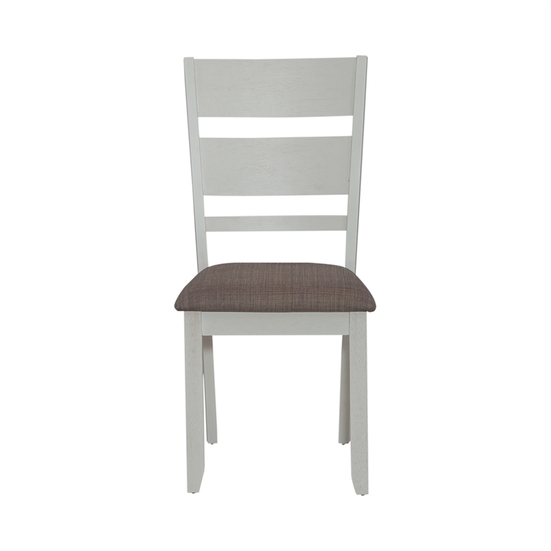 Pemberly Row Slat Back Upholstered Side Chair Set of 2 in Grey Linen