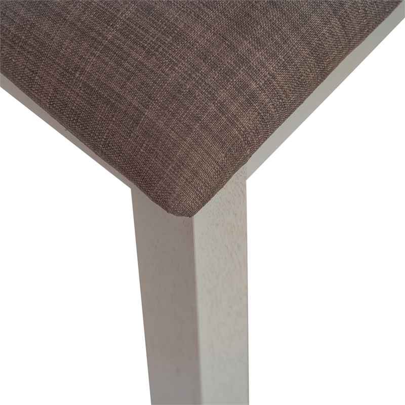 Pemberly Row Slat Back Upholstered Side Chair Set of 2 in Grey Linen