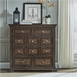 Pemberly Row Light Brown 10 Drawer Chesser with Felt Lined Top Drawers