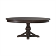 Pemberly Row 5 Piece Pedestal Table Set with Ladder Back Chairs in Brown