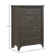 Pemberly Row Taylor 5-Drawer Chest with Metal Slides in Dusk