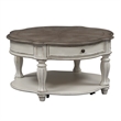 Pemberly Row White 3 Piece Set with Cloverleaf Cocktail and End Tables