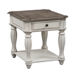 Pemberly Row White 3 Piece Set with Cloverleaf Cocktail and End Tables