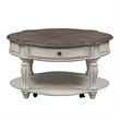 Pemberly Row White 3 Piece Set with Cloverleaf Cocktail and End Tables