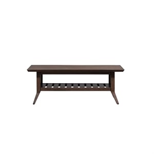 Pemberly Row Rectangular Cocktail Table with Angled Apron and Tapered Legs