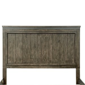 Pemberly Row Dark Gray King Panel Headboard with Metal Strip Accents