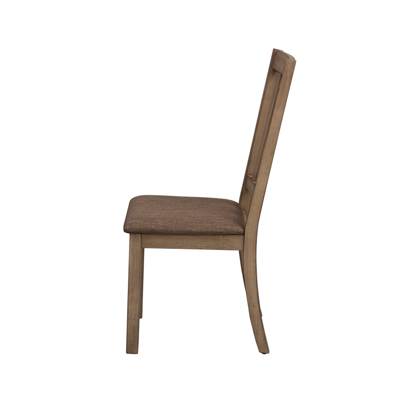 Pemberly Row Slat Back Side Chair with Double Bead Molding in Sandstone
