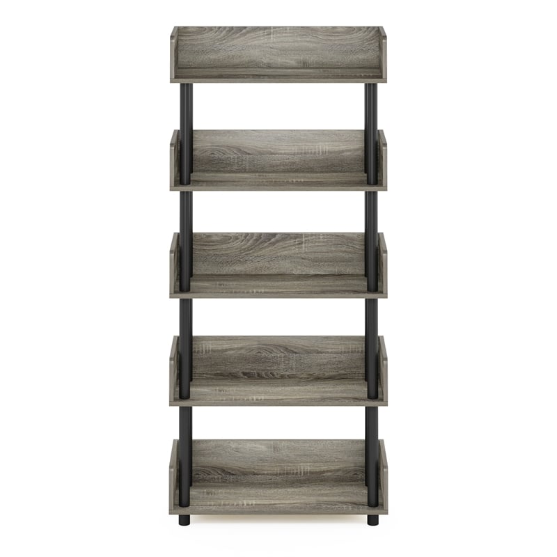 Pemberly Row 4-Tier Freestanding Multipurpose Display in French Oak/Black
