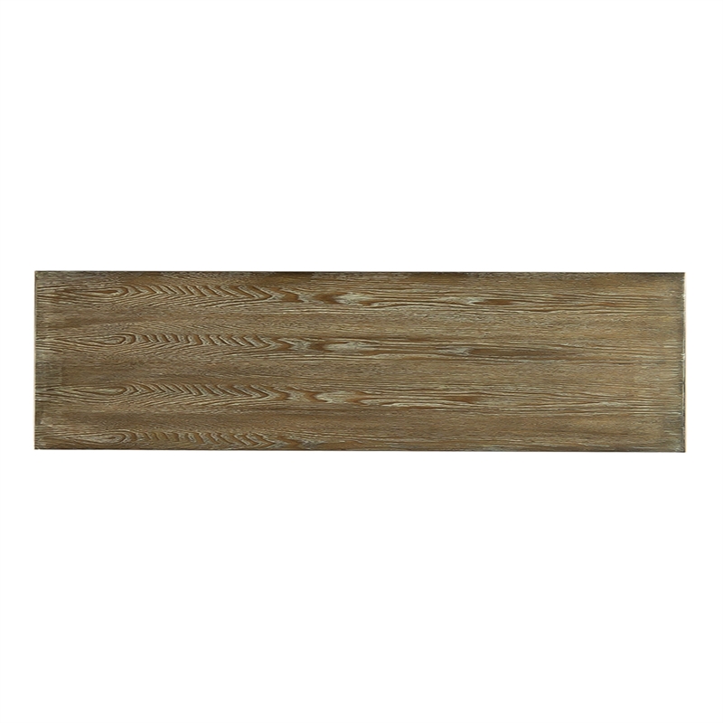 Pemberly Row 4 Door Accent Cabinet with Linen Doors in Driftwood