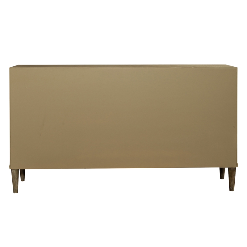 Pemberly Row 4 Door Accent Cabinet with Linen Doors in Driftwood