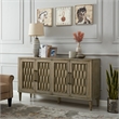 Pemberly Row 4 Door Accent Cabinet with Linen Doors in Driftwood