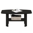 Pemberly Row Simple Design Coffee Table with Rounded Corners in Espresso
