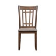 Pemberly Row Medium Brown Lattice Back Side Chair Set of 2 with Linen