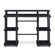 Pemberly Row Wood Computer Desk with Top Shelf in Espresso/Black