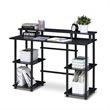 Pemberly Row Wood Computer Desk with Top Shelf in Espresso/Black