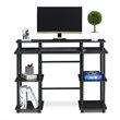 Pemberly Row Wood Computer Desk with Top Shelf in Espresso/Black
