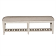 Pemberly Row White Bed Bench with Tapered Feet and Slatted Shelf