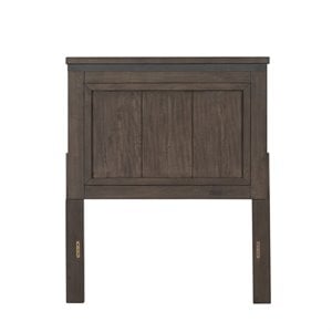 Pemberly Row Dark Gray Twin Panel Headboard with Dovetail Drawers