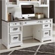 Pemberly Row White Credenza with Keyboard Tray and Locking File Drawers