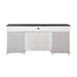 Pemberly Row White Credenza with Keyboard Tray and Locking File Drawers