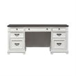 Pemberly Row White Credenza with Keyboard Tray and Locking File Drawers