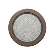 Pemberly Row Off White Round Ceiling Tile Cocktail Table with Tapered Legs