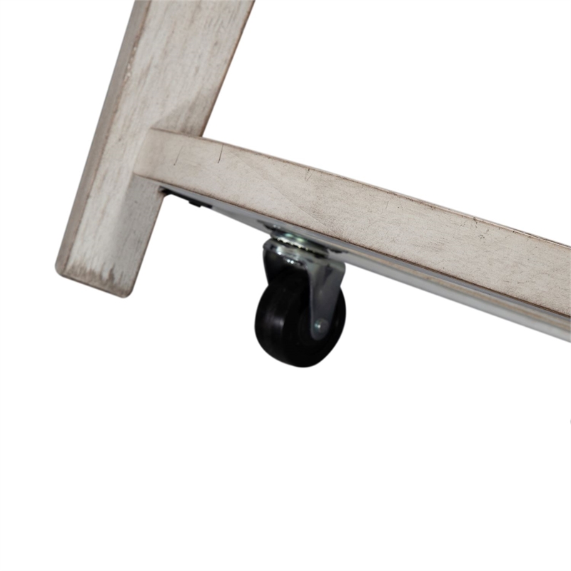 Pemberly Row Off White Round Ceiling Tile Cocktail Table with Tapered Legs