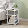 Pemberly Row 3-Tier Square Toolless End Table with Rounded Corners in White