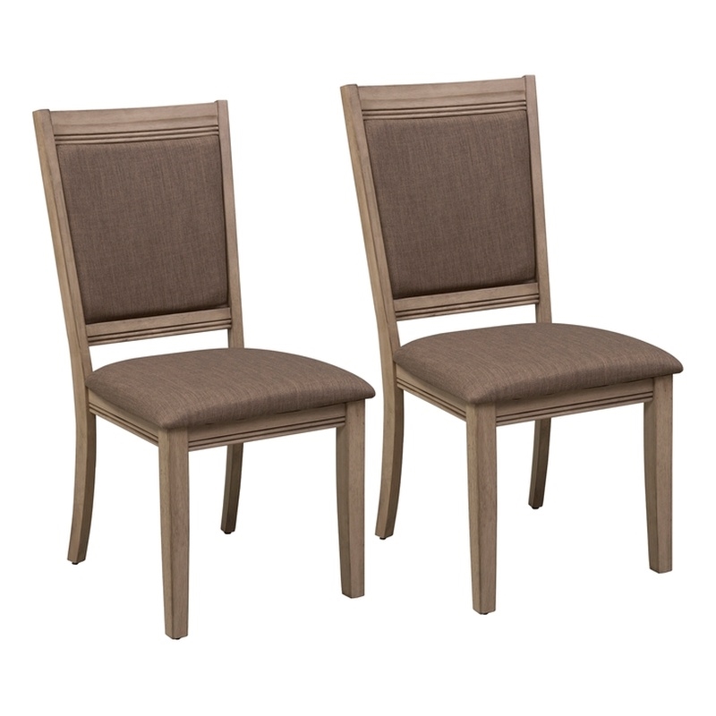 Pemberly Row Light Brown Sandstone Upholstered Side Chair Set of 2