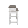 Pemberly Row White Console Bar Table with Fancy Face Top and Dovetail