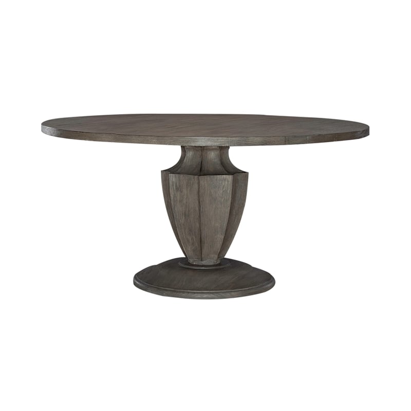 Pemberly Row 5 Piece Pedestal Table Set with Fluted Base in Havana Brown