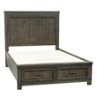 Pemberly Row Dark Gray Queen Storage Bed with Metal Strip Accents
