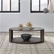 Pemberly Row Oval Cocktail Table with Casters and Reeded Panels in Coffee Bean