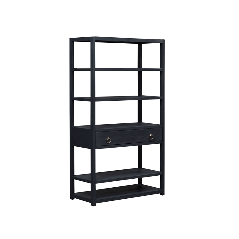Pemberly Row Multi Accent Bookcase with Fixed Shelves and Drawer