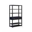Pemberly Row Multi Accent Bookcase with Fixed Shelves and Drawer