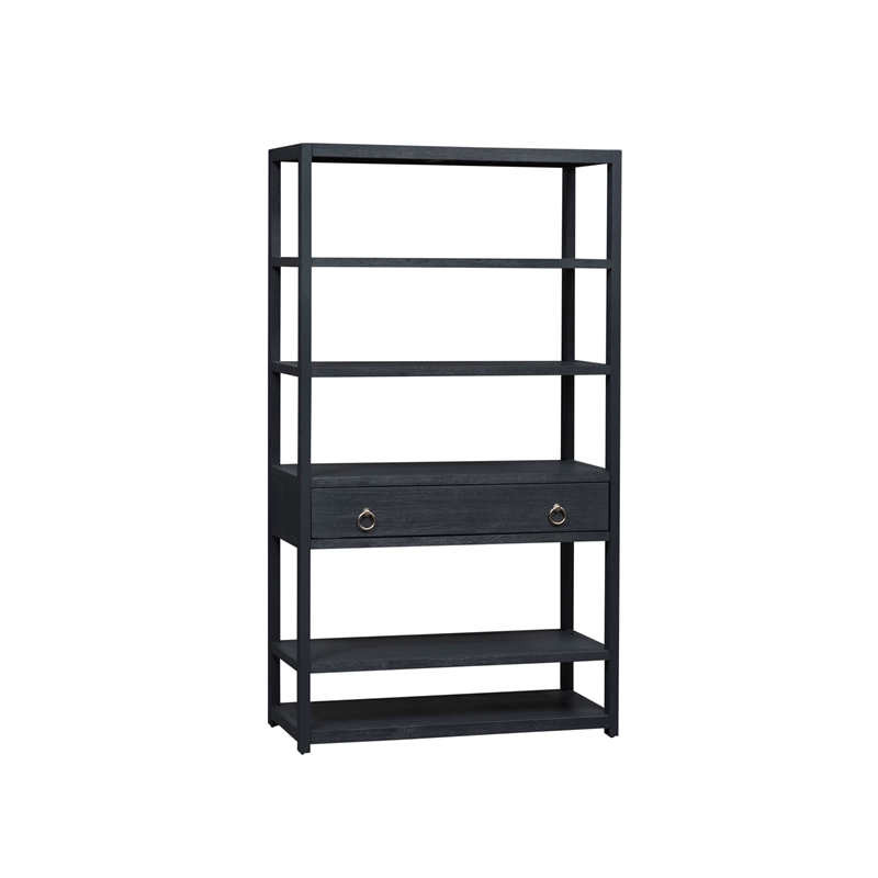 Pemberly Row Multi Accent Bookcase with Fixed Shelves and Drawer