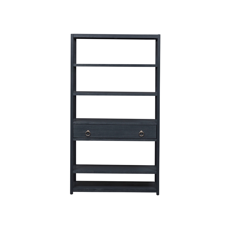 Pemberly Row Multi Accent Bookcase with Fixed Shelves and Drawer