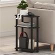 Pemberly Row 3-Tier Narrow Toolless End Table with Storage in Espresso