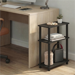 Pemberly Row 3-Tier Narrow Toolless End Table with Storage in Espresso