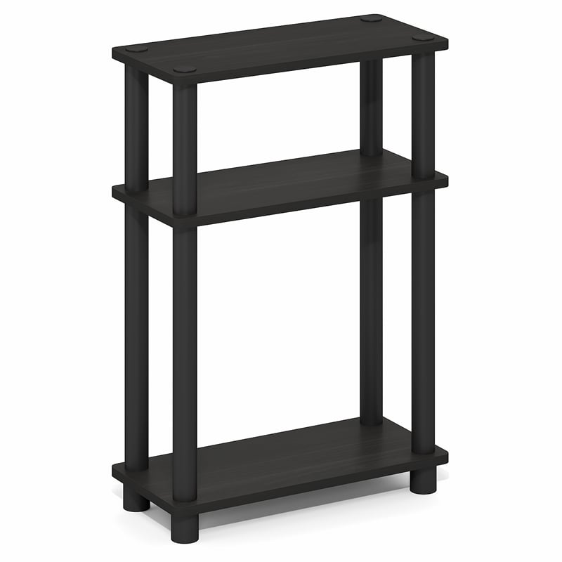 Pemberly Row 3-Tier Narrow Toolless End Table with Storage in Espresso