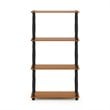Pemberly Row Engineered Wood 4-Tier Shelf Display Rack in Light Cherry