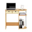 Pemberly Row Wood Home Computer Desk with Storage Bins in Beech/Natural