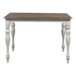 Pemberly Row Gathering Dining Table with Fancy Face Top in Antique White