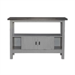 Pemberly Row Dining Server with Sliding Doors and Wine Storage in Gray