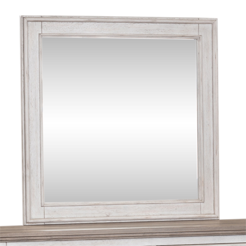 Pemberly Row White Dresser and Mirror with Dovetail and Felt Lined Drawers