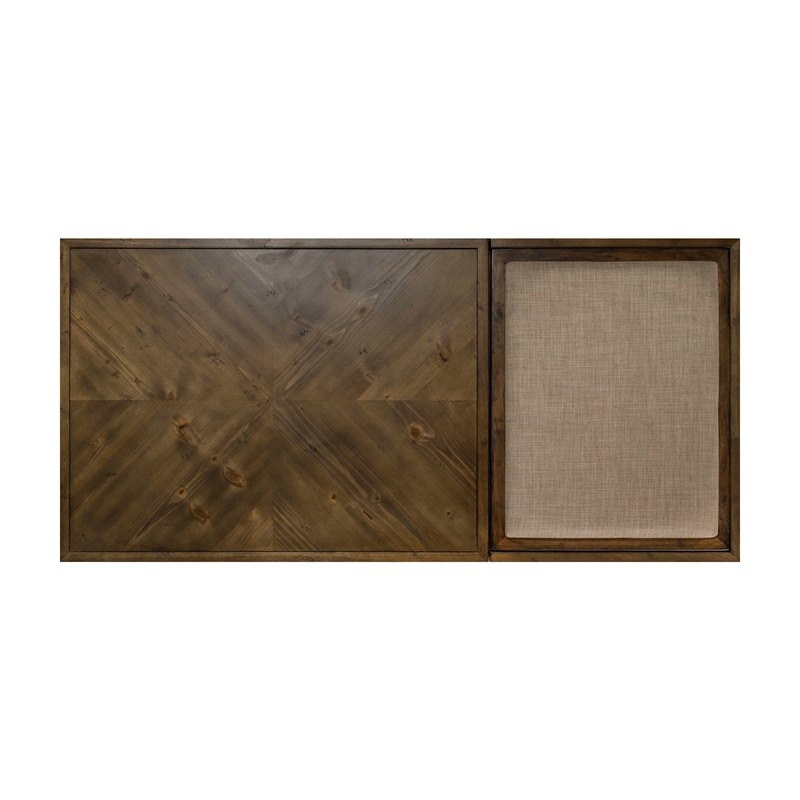 Pemberly Row Medium Brown 3 Piece Set with Cocktail and End Tables