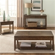 Pemberly Row Medium Brown 3 Piece Set with Cocktail and End Tables